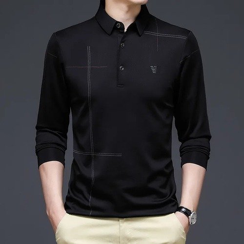 black Shirt Polo Men